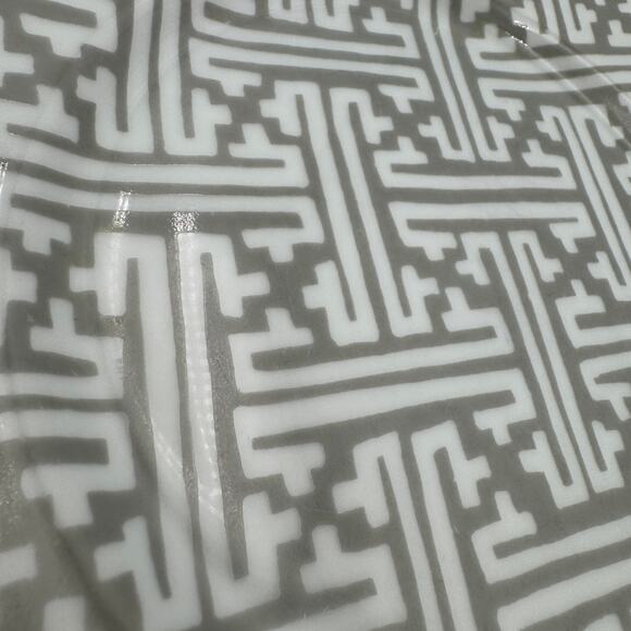 Vintage Fitz & Floyd Salad Plates in Oriental Geometric Gray Set of 6 - Picture 3 of 9